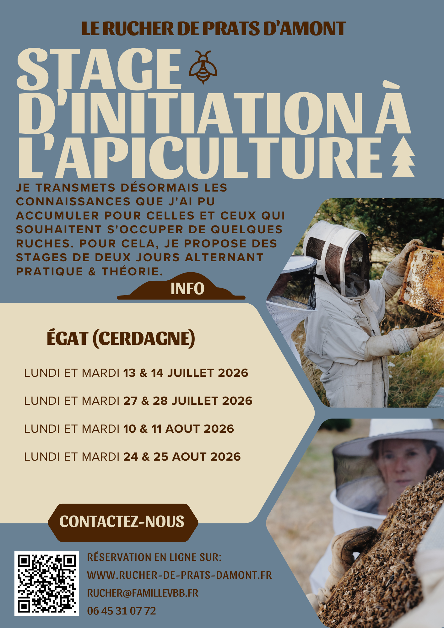 STAGE APICULTURE INITIATION À L'APICULTURE  Égat 2026-07-27