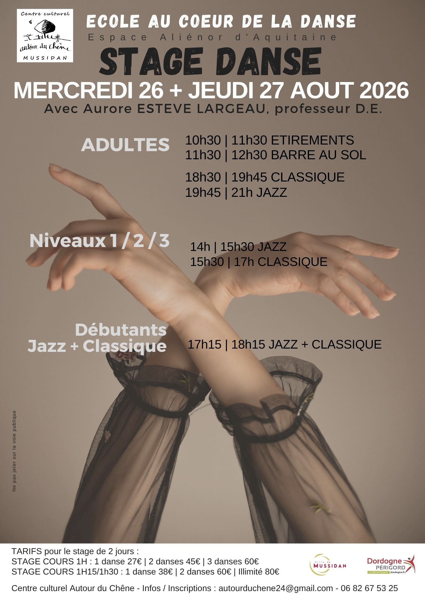 Stage de Danse Centre Victor Hugo Mussidan 2026-08-26