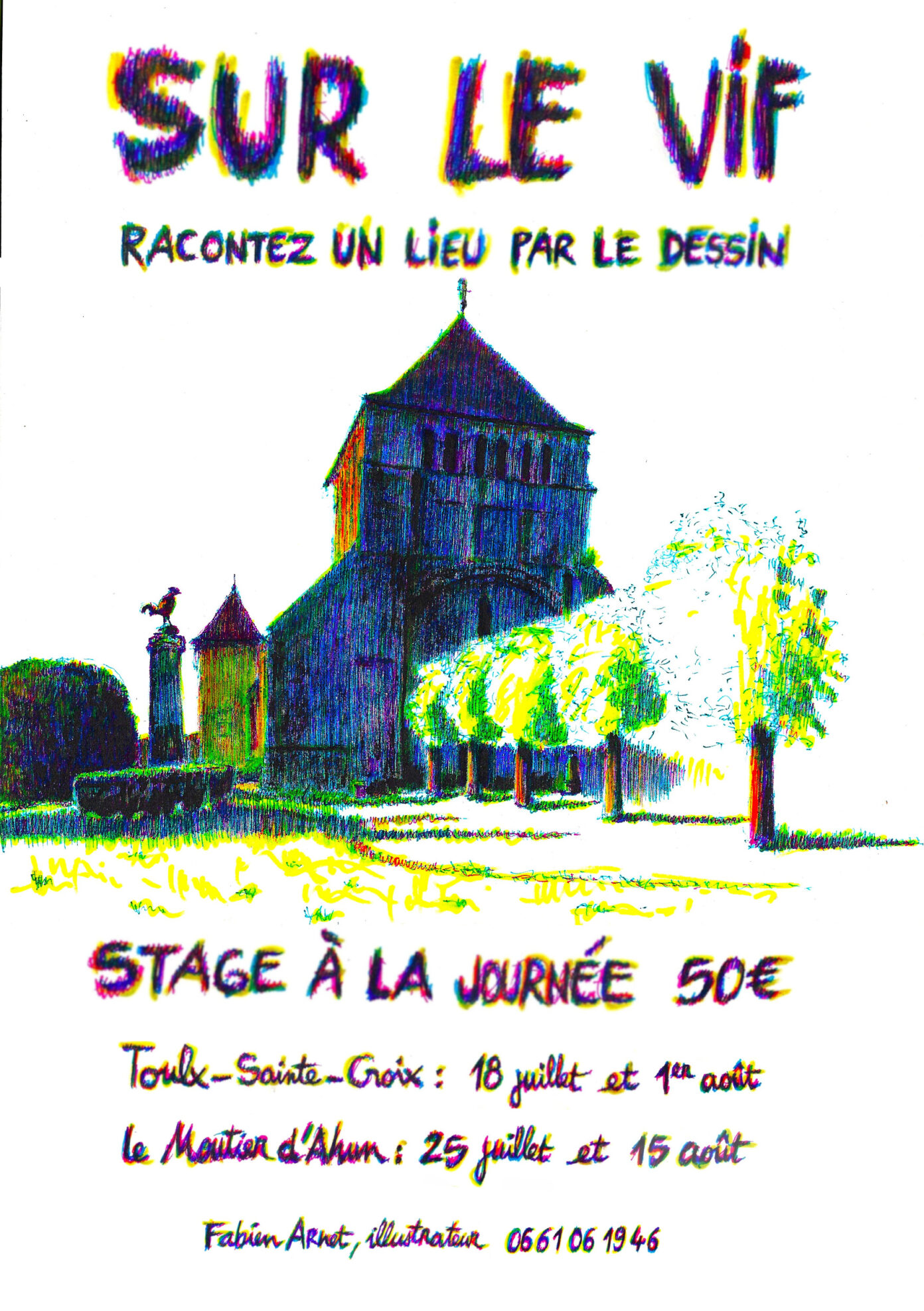 Stage de dessin sur le vif Urban sketching  Moutier-d&rsquo;Ahun