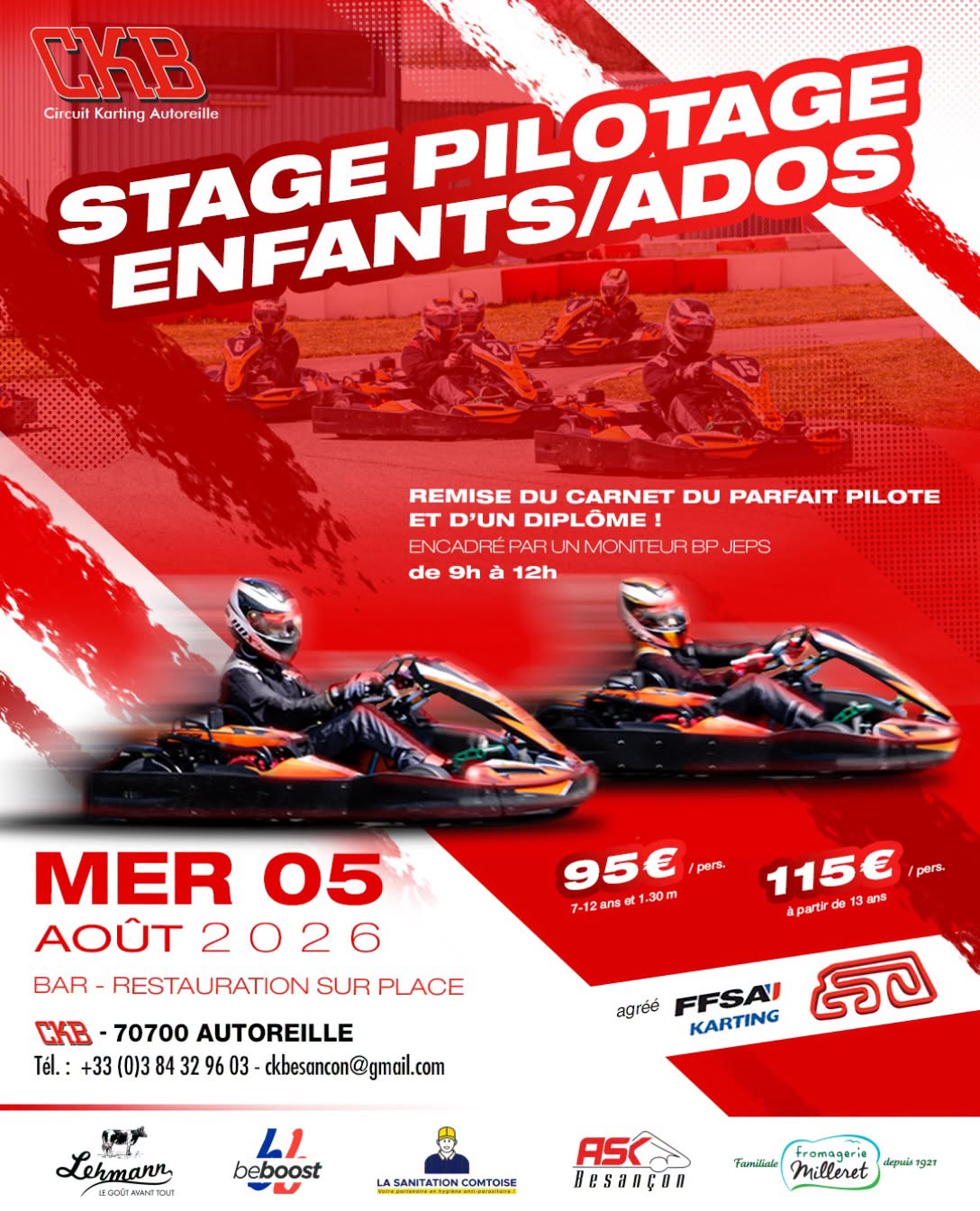 Stage de karting enfants/ados à Autoreille  Autoreille 2026-08-05