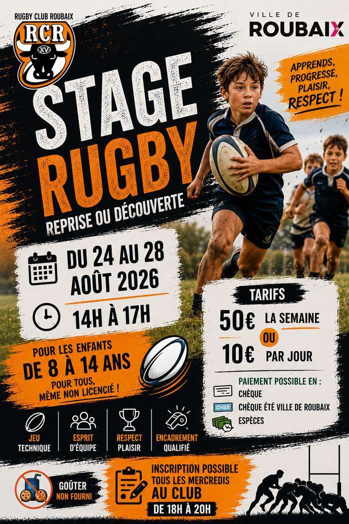 stage de rugby d’été, Complexe du Rugby Club Roubaix, Roubaix