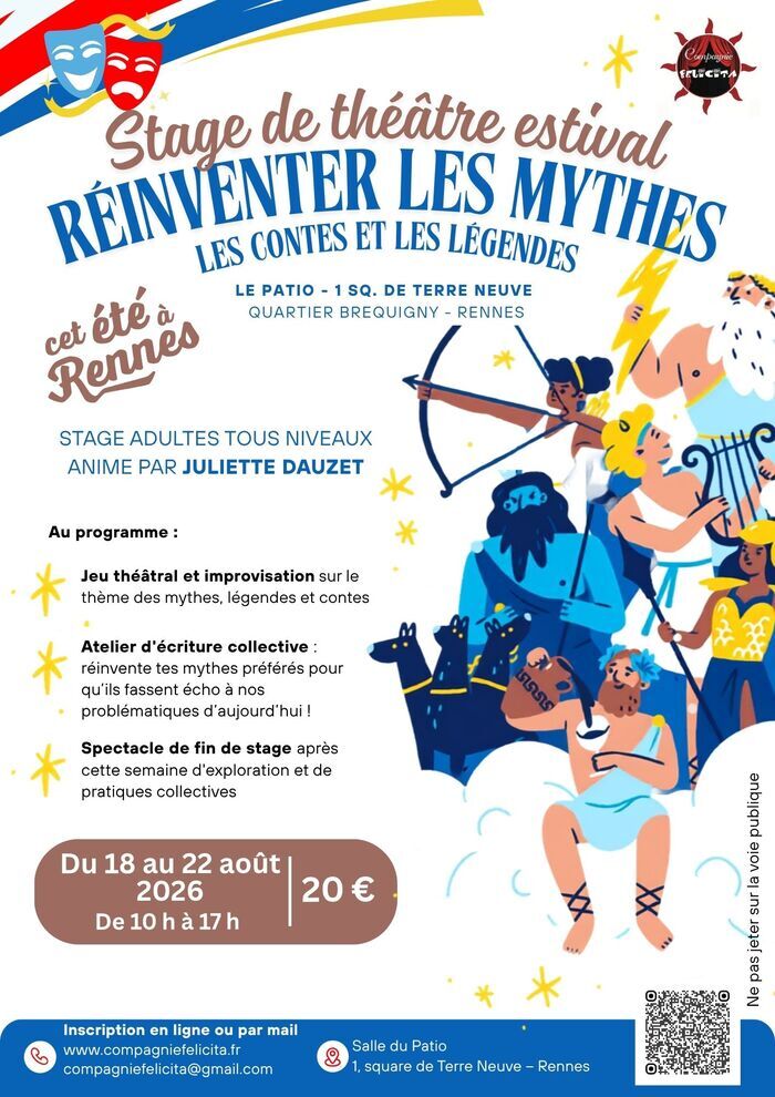 Stage d’initiation au théâtre – Cet été à Rennes, Le Patio, Rennes