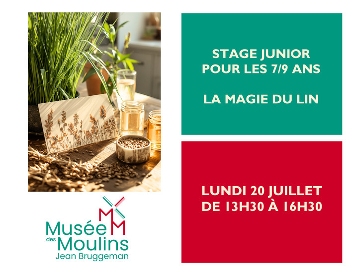 Stage Junior pour les 7/9 ans : La magie du lin, Musée des Moulins – Jean Bruggeman, Villeneuve-d&rsquo;Ascq