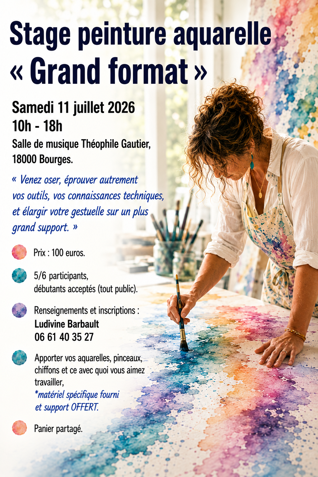 Stage Peinture Aquarelle Grand format Bourges