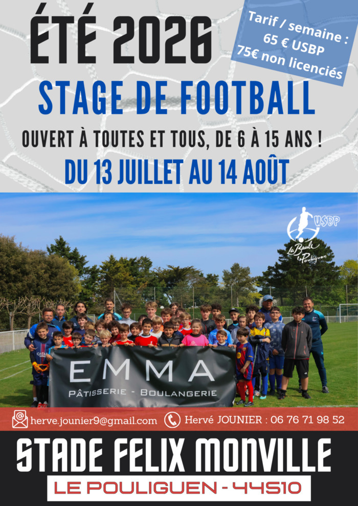 Stages d’été de football, Stade Félix Monville, Le Pouliguen