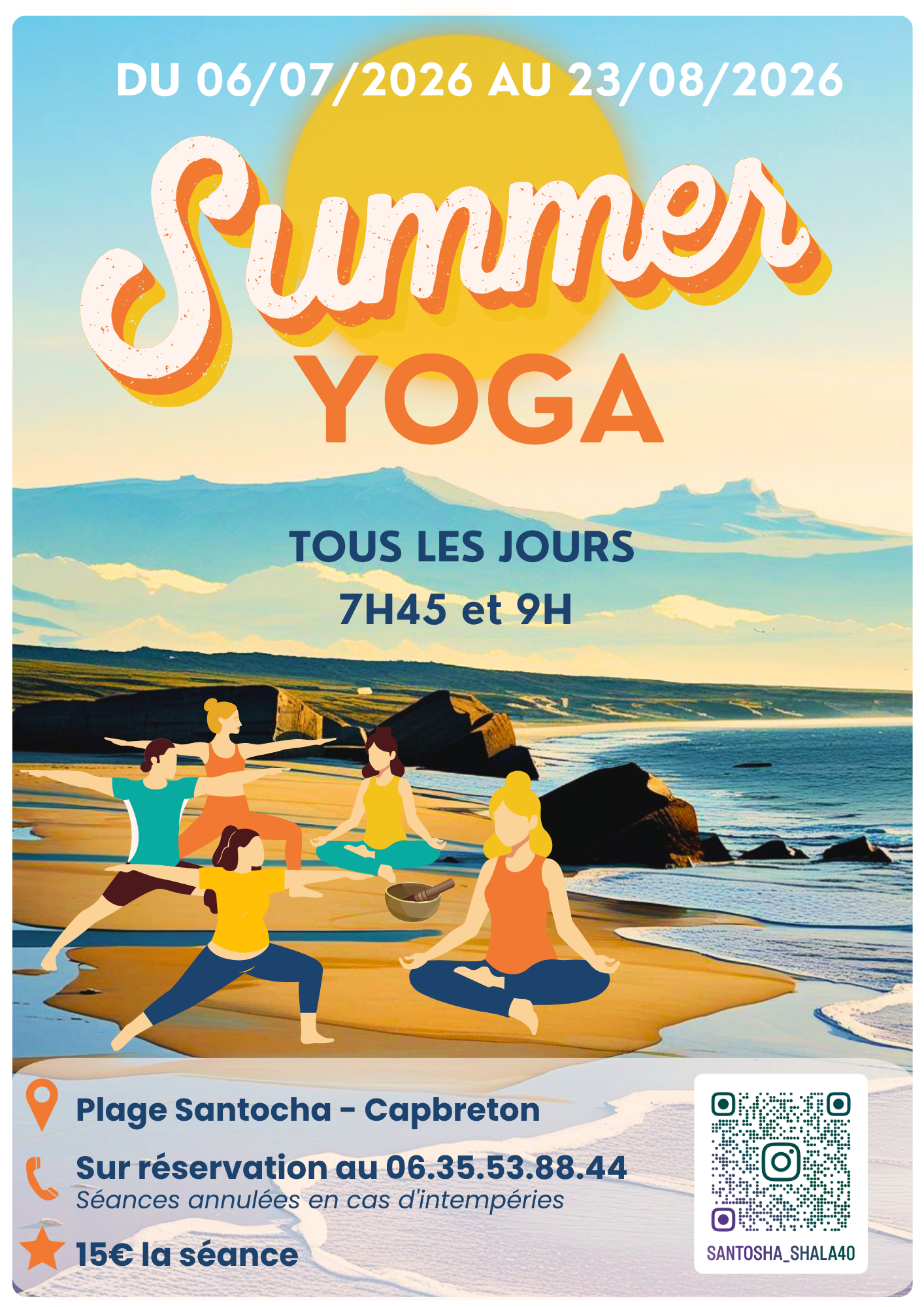 Summer yoga plage du santocha Capbreton 2026-07-25