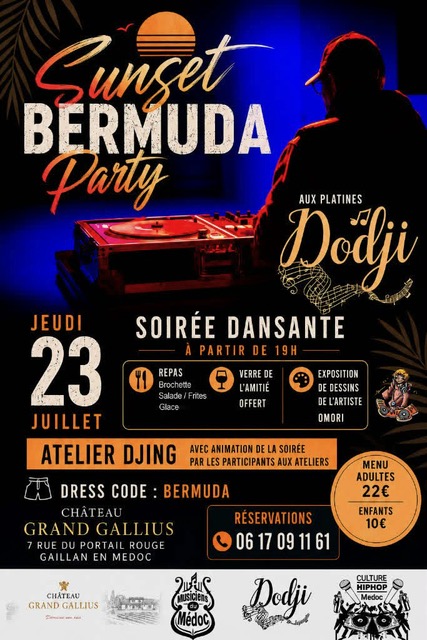sunset Bermuda Party Château Grand Gallius Gaillan-en-Médoc