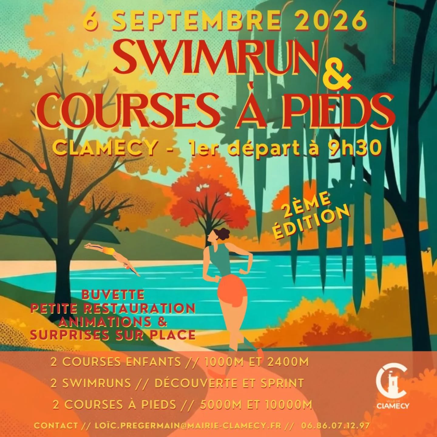 Swimrun et courses à pieds Base de loisirs de la Tambourinette Clamecy 2026-09-06