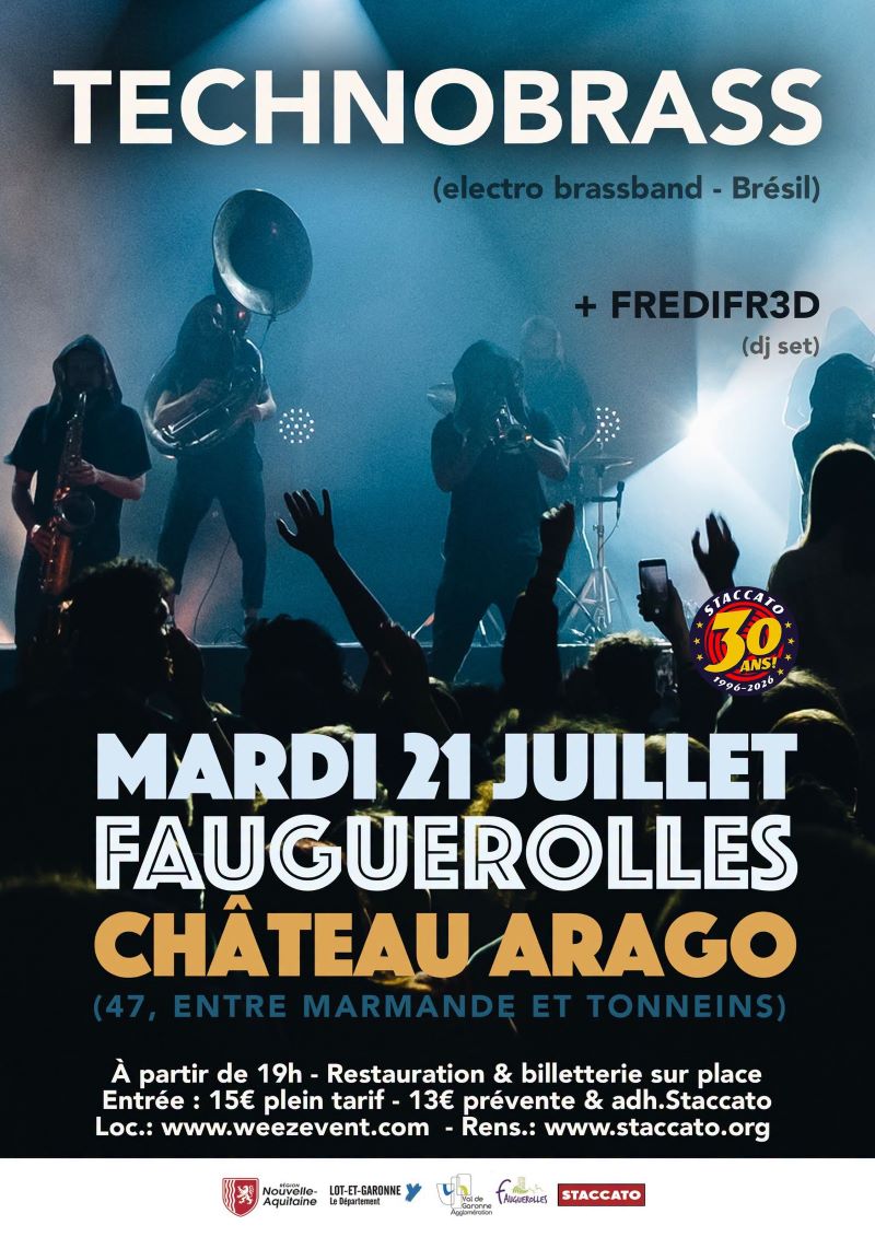 TECHNOBRASS et FREDIFR3D en concert au Château Arago Rue Jean d’Aunette Fauguerolles