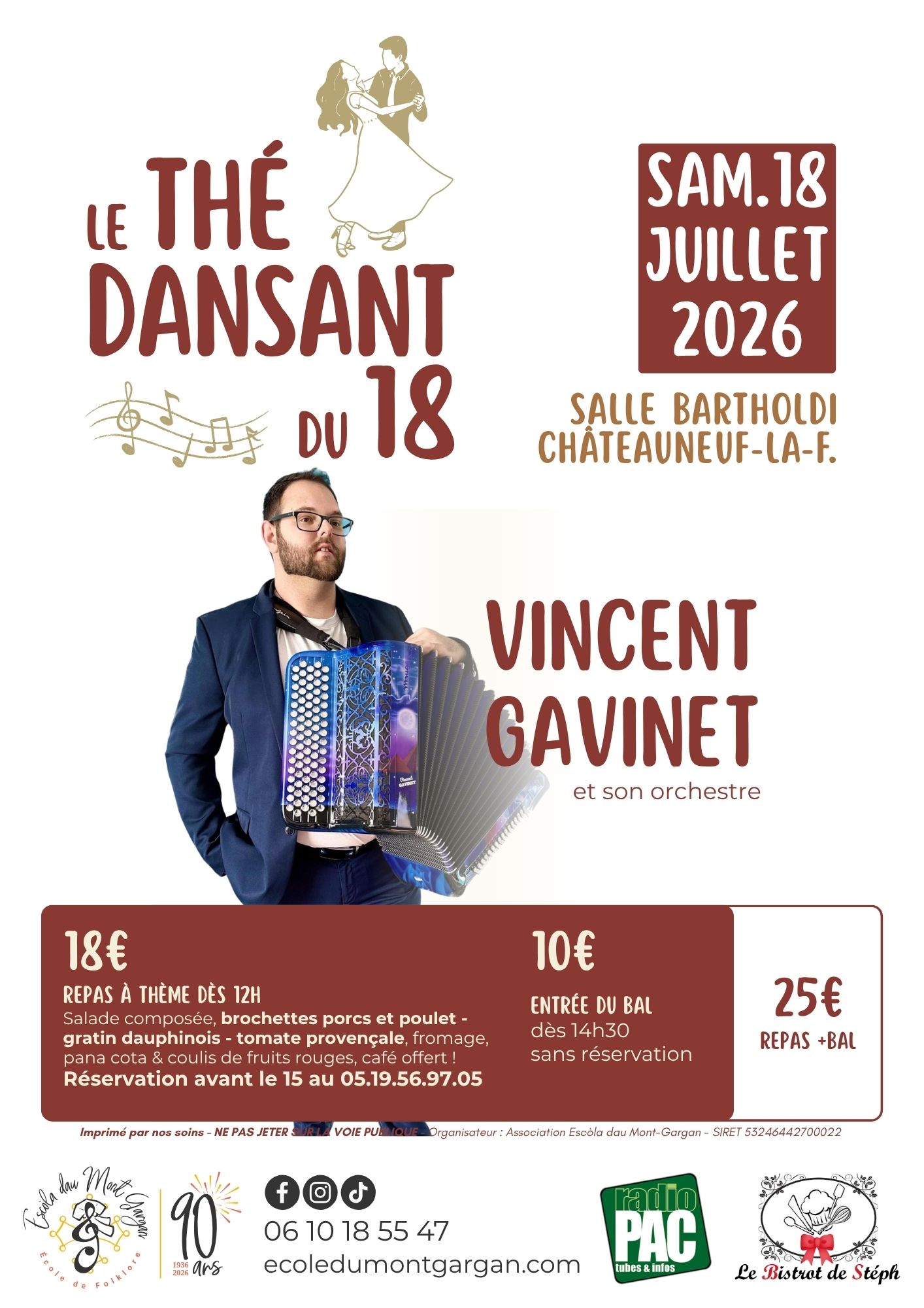 Thé dansant du 18 25 Avenue Michel Sinibaldi Châteauneuf-la-Forêt 2026-07-18