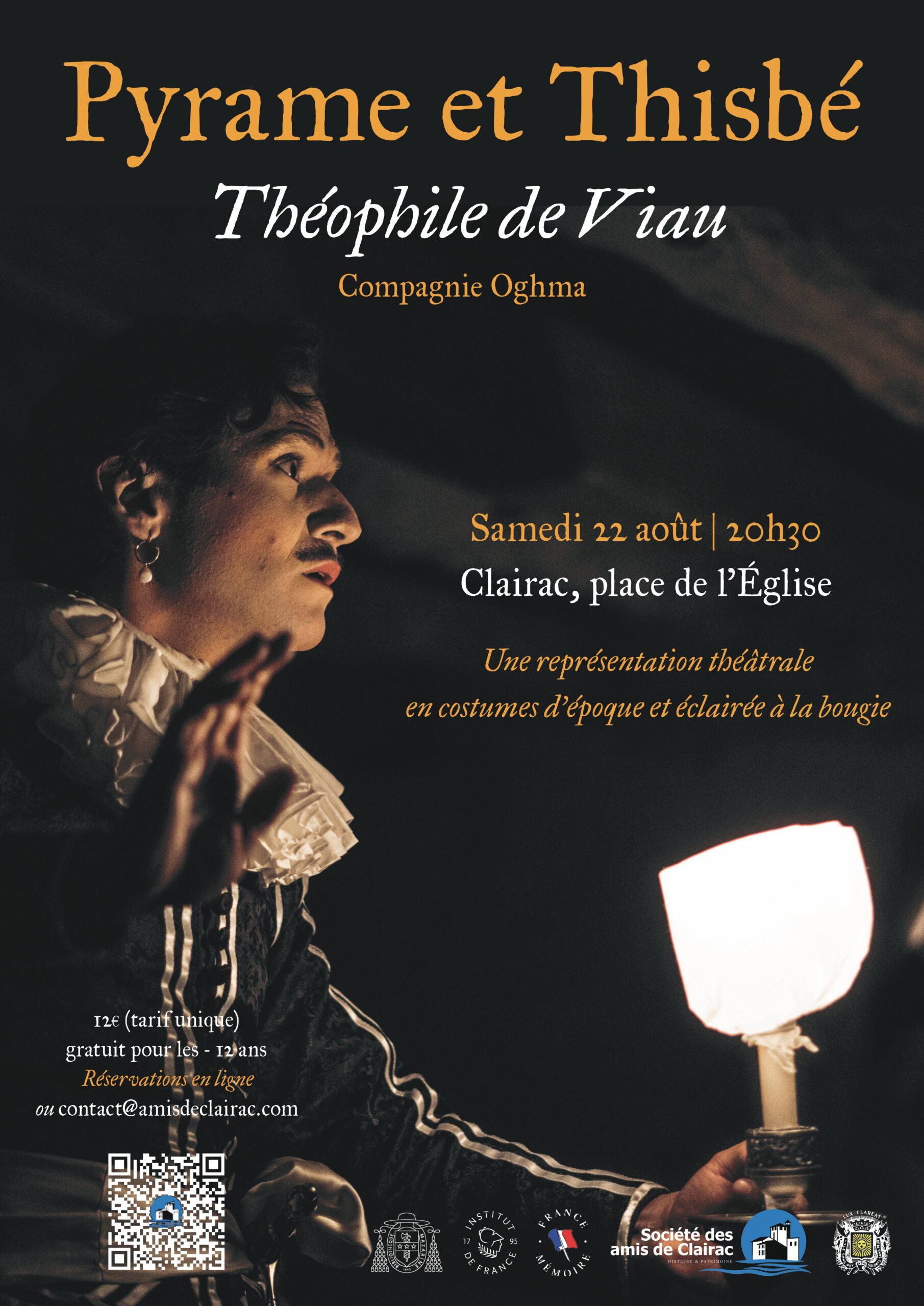 Théâtre Pyrame et Thisbé de Théophile de Viau. Place de l'Église Clairac 2026-08-22