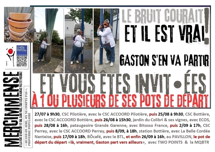 Tiens ! y’a un des pots de départ de Gaston !! Station Bottière Nantes