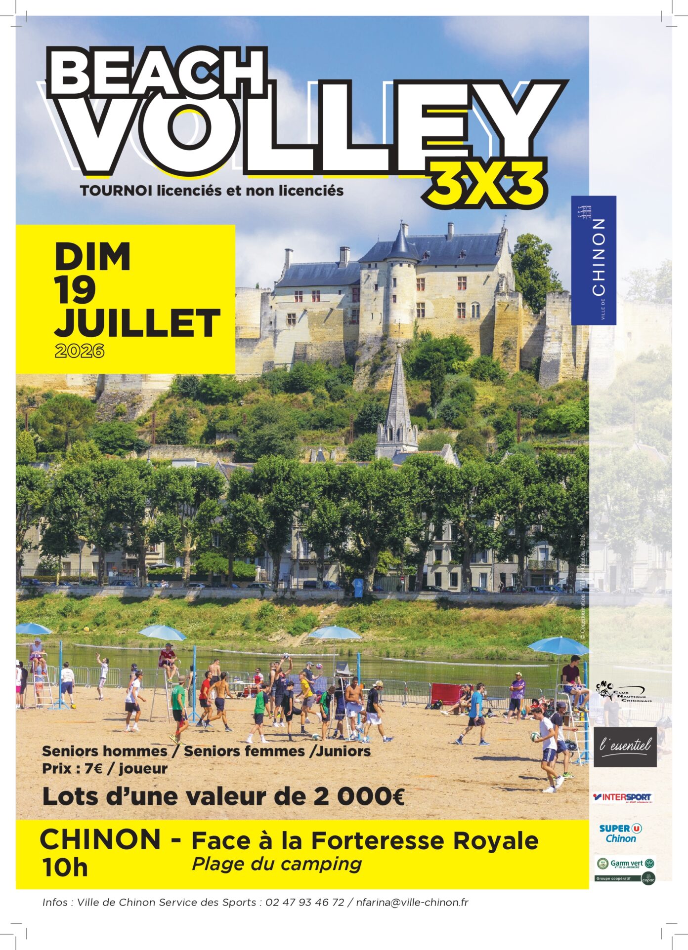 Tournoi 3 x 3 de Beach-Volley  Chinon