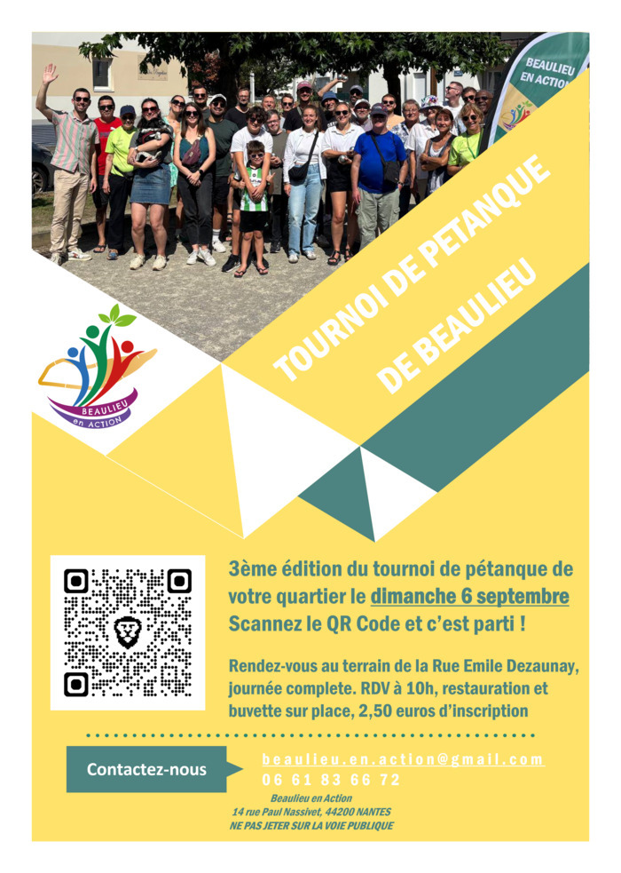 Tournoi de pétanque de Beaulieu Rue Emile Dezaunay nantes 44200 Nantes