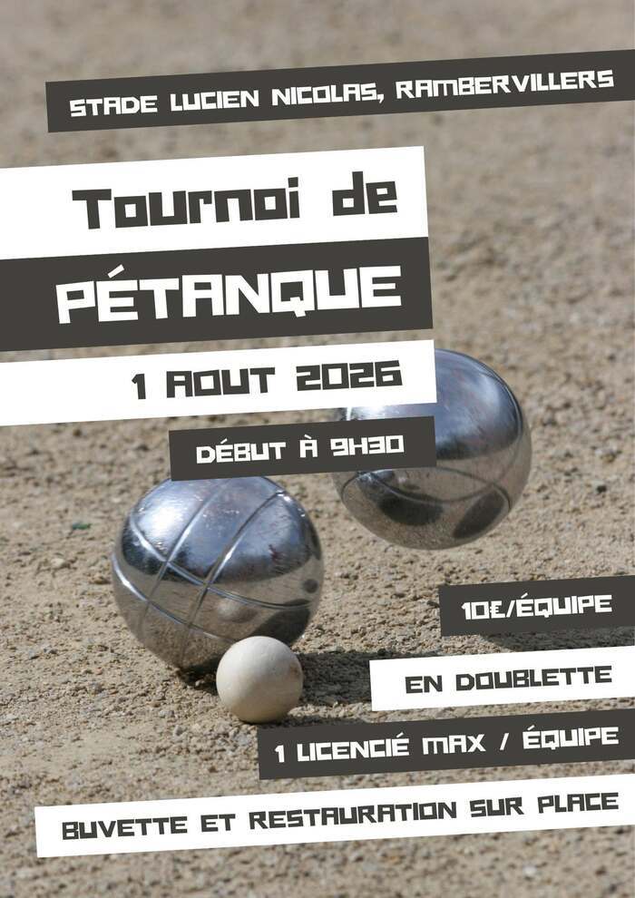 Tournoi de pétanque, Stade Lucien Nicolas, Rambervillers