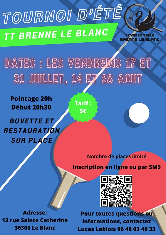 Tournoi de tennis de table  Le Blanc