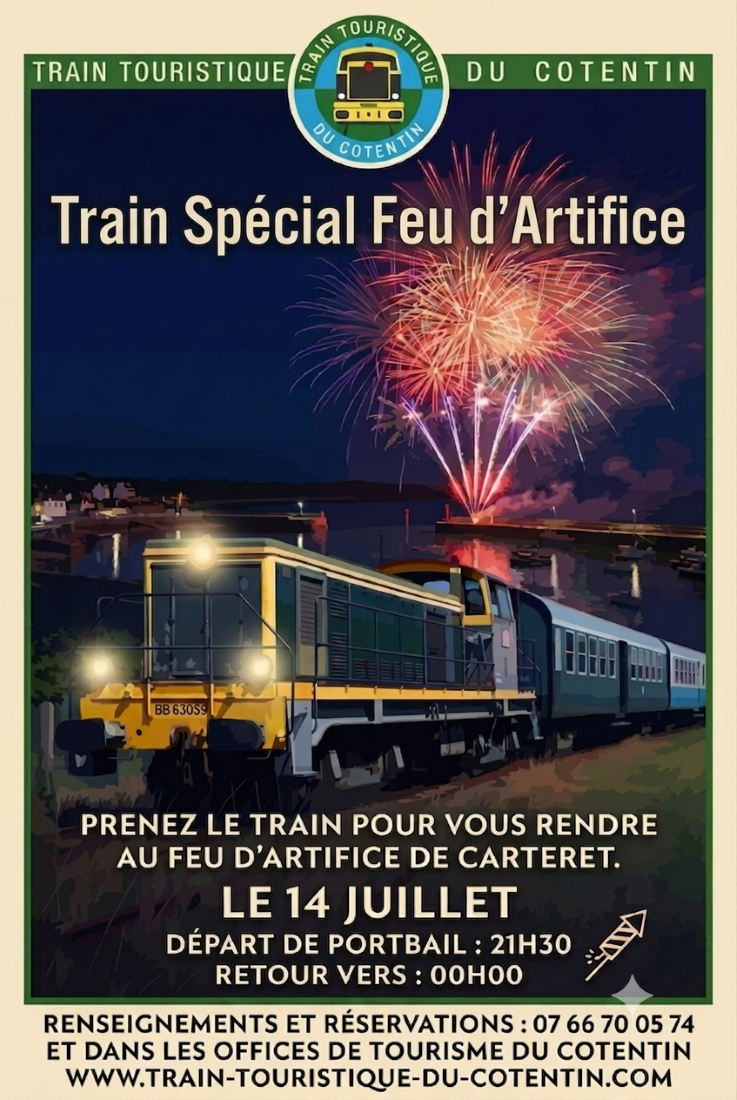 Train touristique du Cotentin Spécial feux d&rsquo;artifice ! Terminus Barneville-Carteret