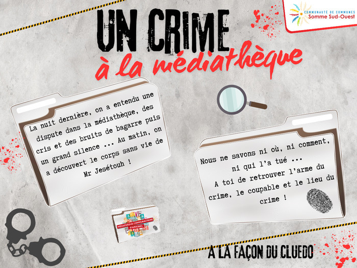 Un crime à la médithèque, Médiathèque Communautaire D&rsquo;airaines, Airaines