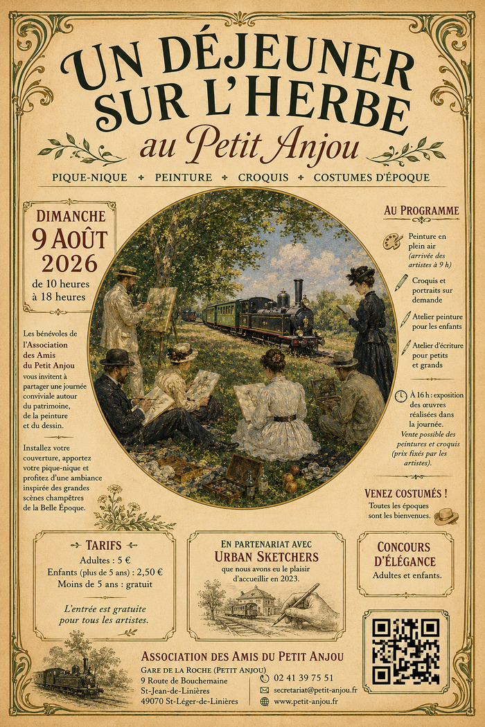 Un déjeuner sur l&rsquo;herbe au Petit Anjou, Gare de la Roche (Petit Anjou), Saint-Jean-de-Linières
