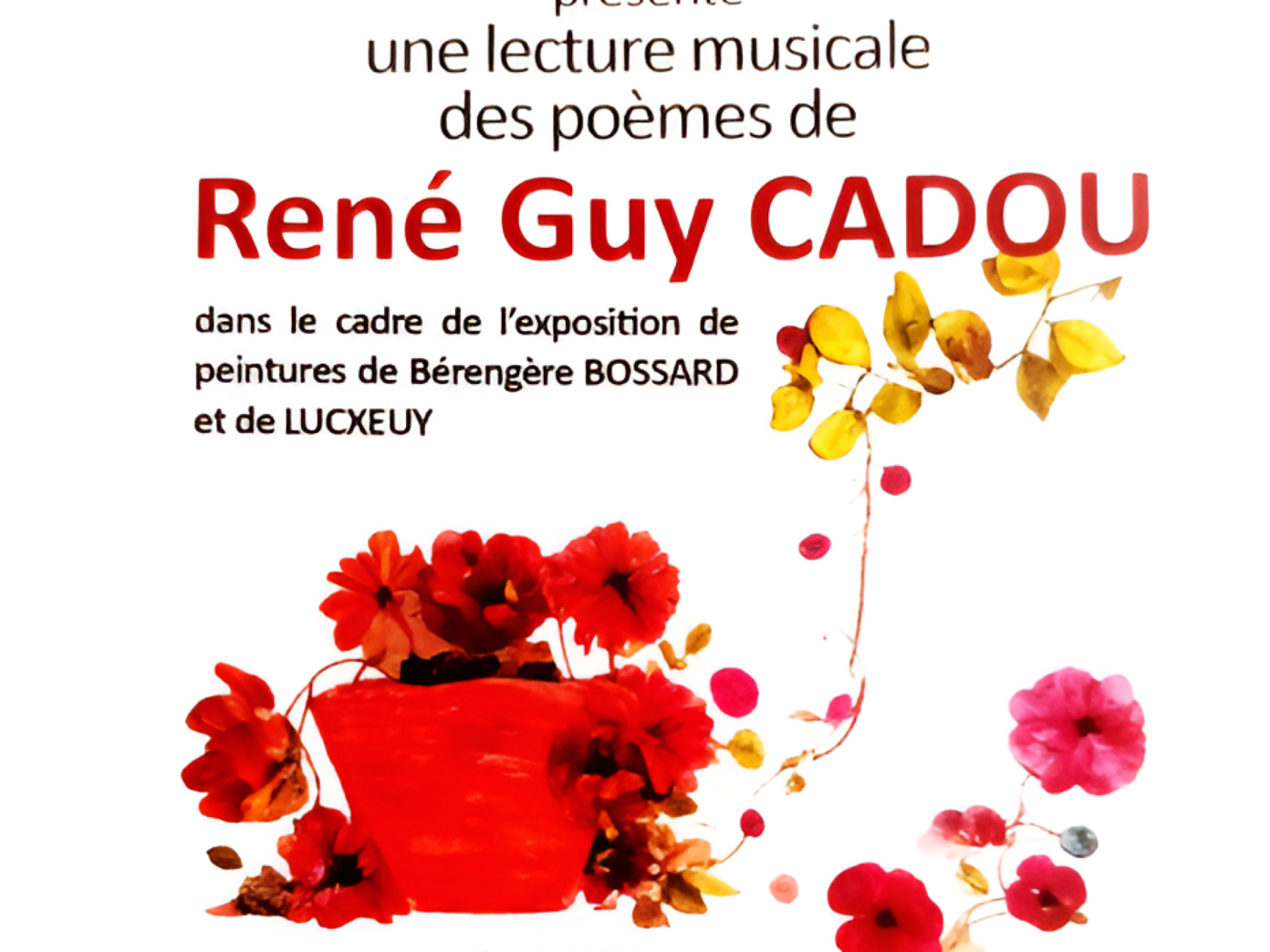 Une lecture musicale des poèmes de René Guy CADOU Salle de la vieille église Rimons