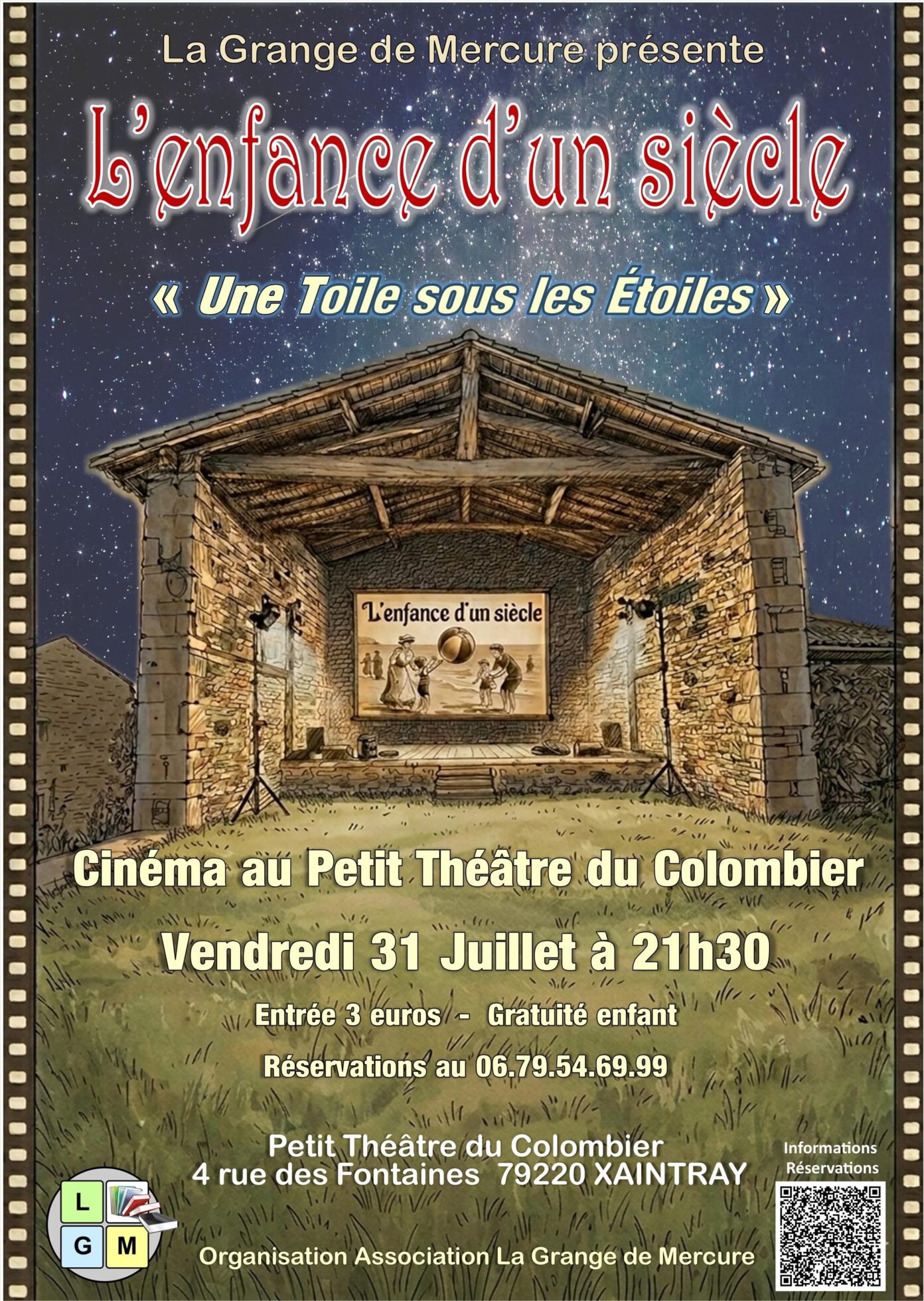 Une toile sous les étoiles Petit théâtre du Colombier Xaintray
