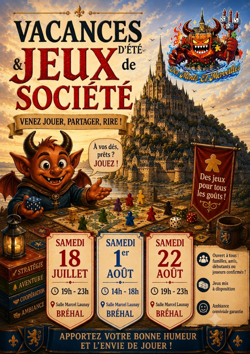 Vacances d’été et jeux de société Bréhal