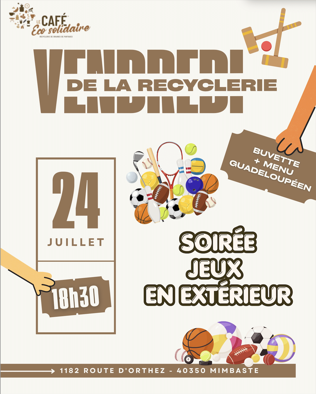 Vendredi de la Recyclerie Soirée Jeux en extérieur 1182 Route d'Orthez Mimbaste 2026-07-24