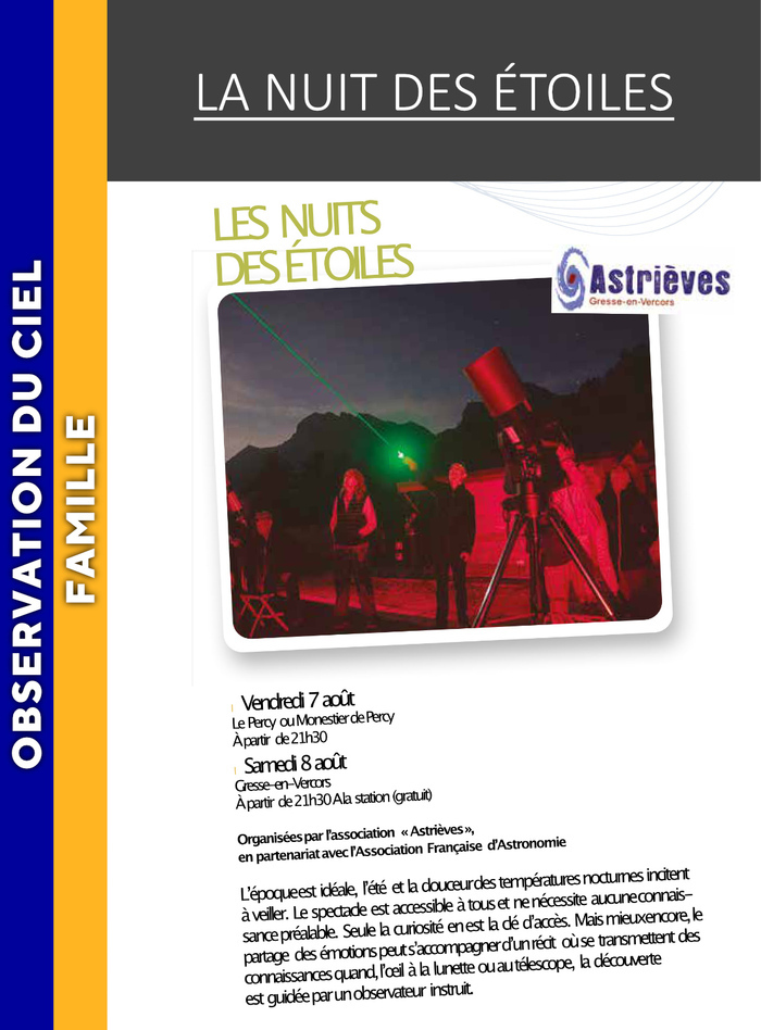 VERCORS – La nuit des étoiles, Monestier-du-Percy, Monestier-du-Percy