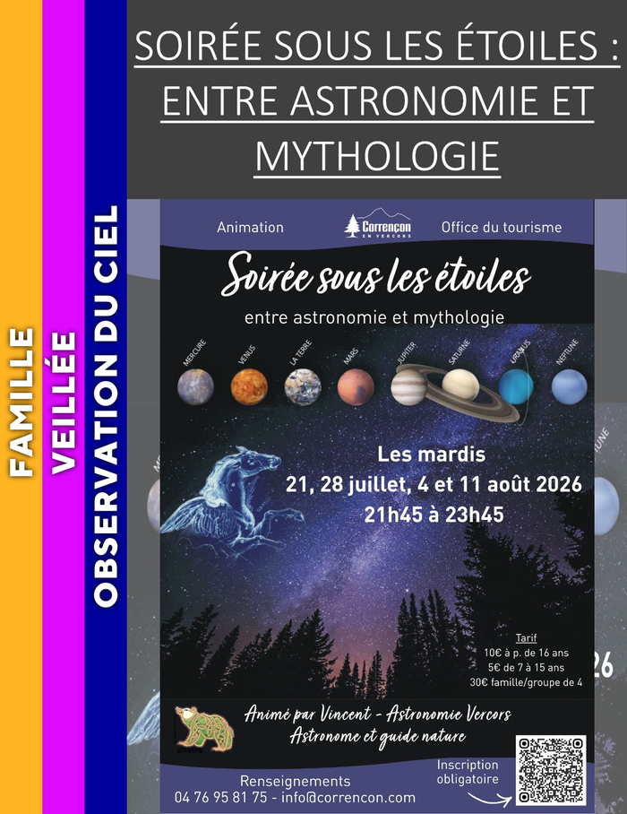 VERCORS – Soirée sous les étoiles : entre astronomie et mythologie, Corrençon-en-Vercors, Corrençon-en-Vercors