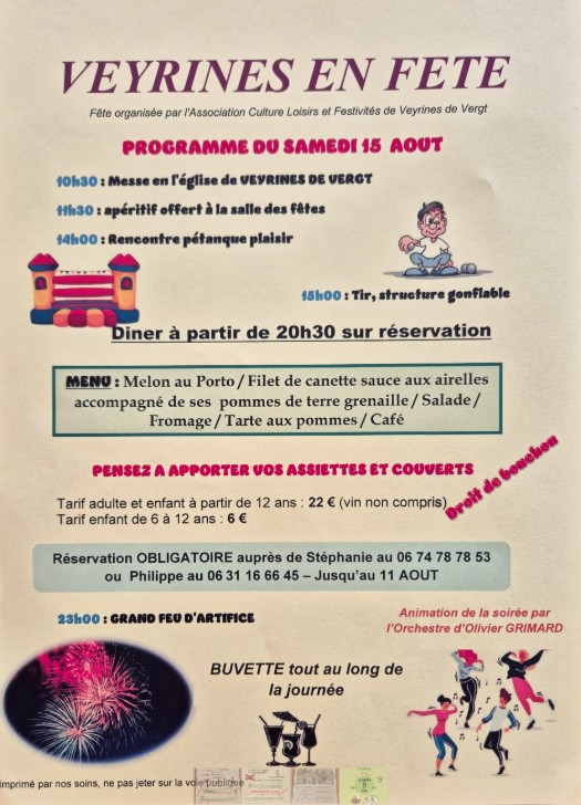 Veyrines en fête Salle des fêtes Veyrines-de-Vergt