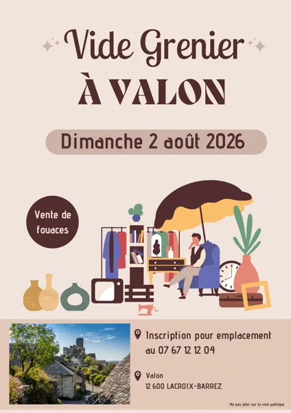 Vide grenier à Valon Lacroix-Barrez