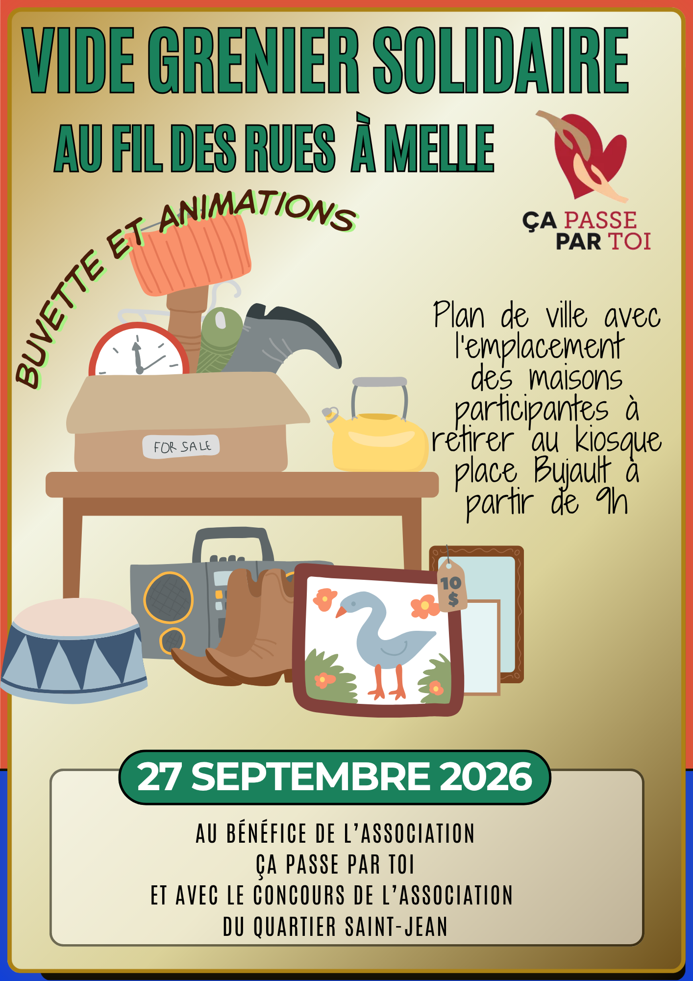 Vide grenier au fil des rues rues du centre ville Melle 2026-09-27