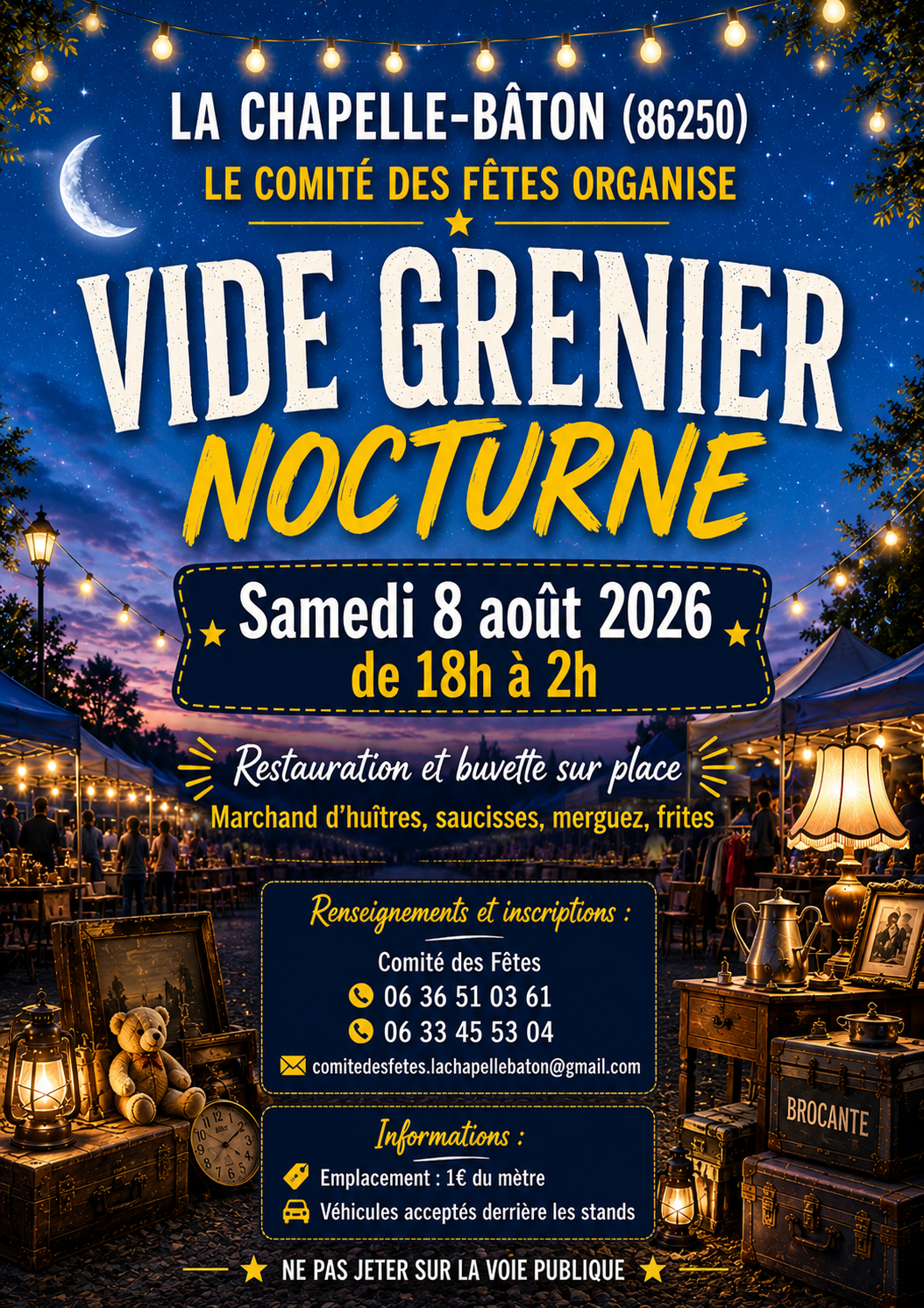 Vide-grenier nocturne  La Chapelle-Bâton