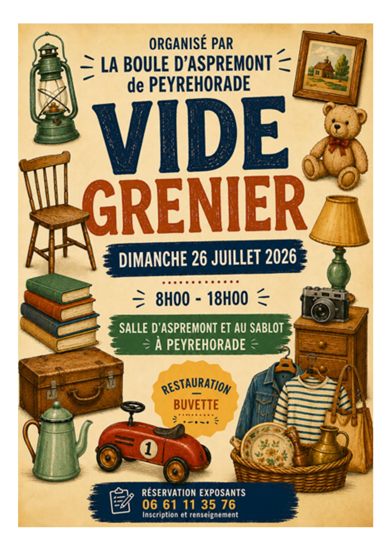 Vide grenier Salle d'aspremont Peyrehorade 2026-07-26