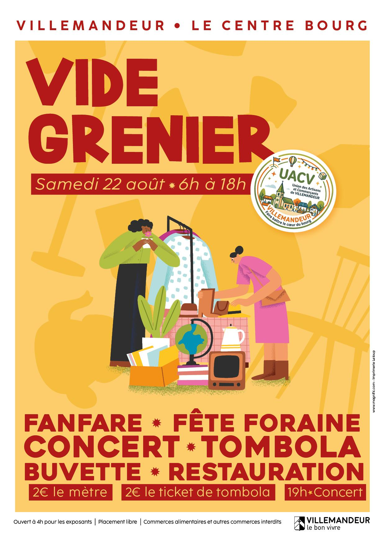Vide grenier Rue du Vieux Bourg Villemandeur 2026-08-22