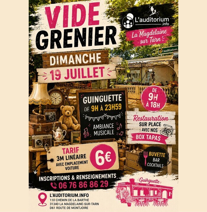 Vide-greniers à la Magdelaine/Tarn, Lauditorium.info, La Magdelaine-sur-Tarn