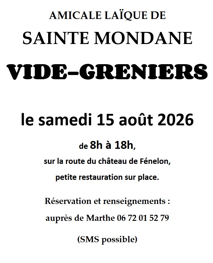 Vide-greniers à Sainte-Mondane  Sainte-Mondane