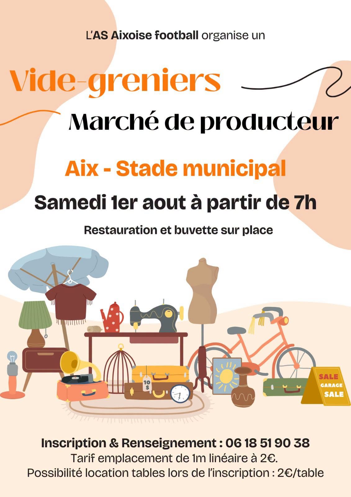 Vide-greniers et marché de producteurs  Aix 2026-08-01