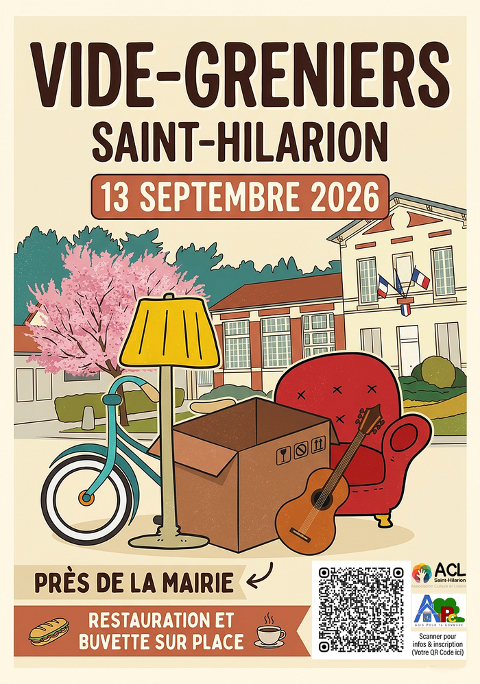 Vide-greniers organisé par l’ACL et l’APC, Mairie Saint-Hilarion, Saint-Hilarion