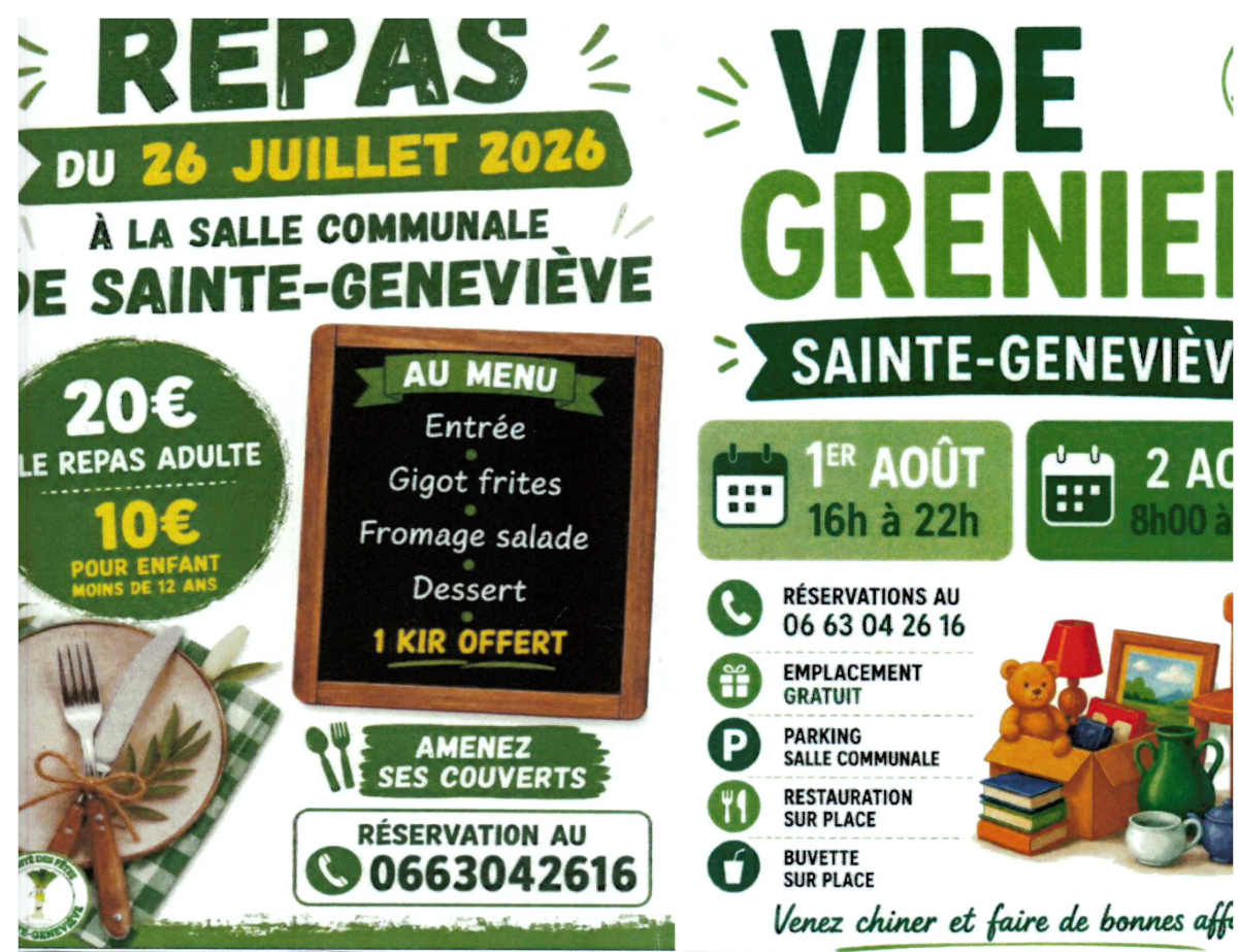 vide greniers Sainte-Geneviève 2026-08-02