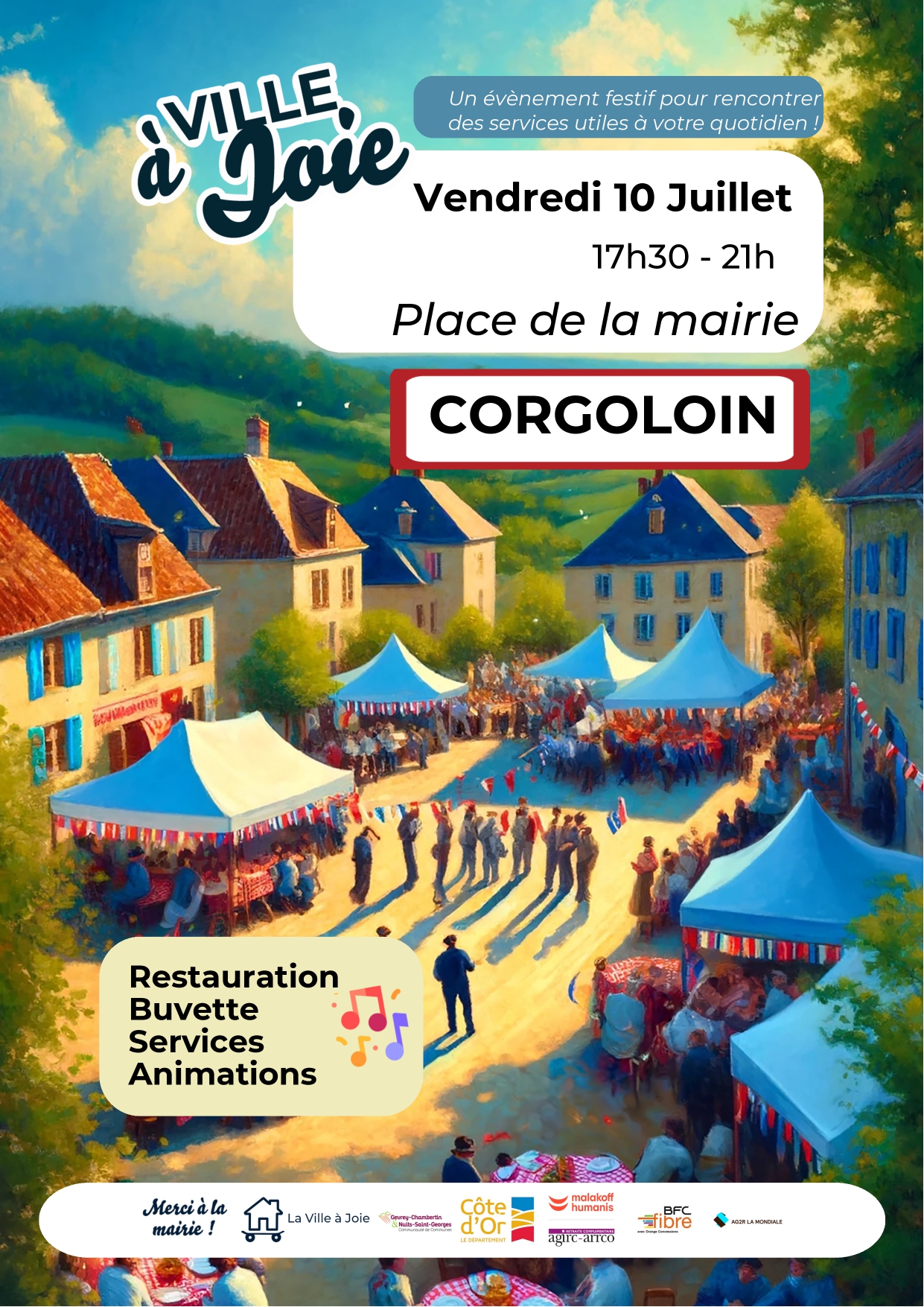 Ville à Joie à Corgoloin ! Place de la Mairie Corgoloin 2026-07-10