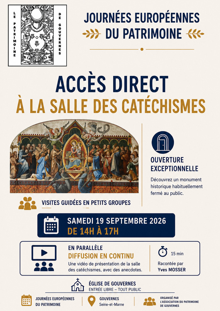 Visite exceptionnelle de la salle des catéchismes, Église paroissiale Saint-Germain, Gouvernes