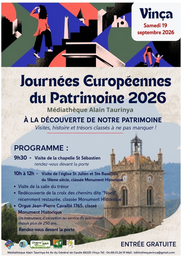 Visite guidée de la chapelle Saint-Sébastien et de l&rsquo;église Saint-Julien et Sainte-Baselisse, Église paroissiale Saint-Julien-et-Sainte-Baselisse, Vinça