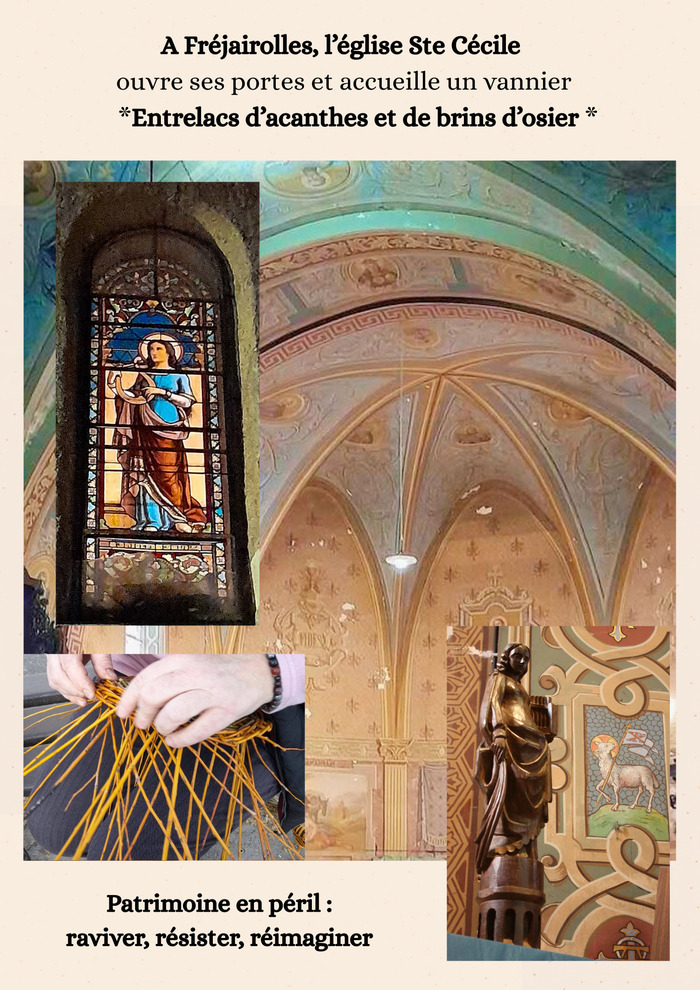 Visite guidée de l&rsquo;église Sainte-Cécile et démonstration de vannerie, Eglise Sainte-Cécile, Fréjairolles