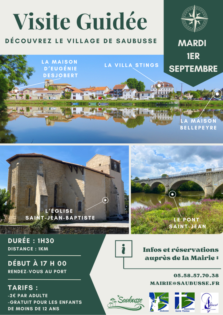 Visite guidée de Saubusse Rendez-vous au Port Saubusse