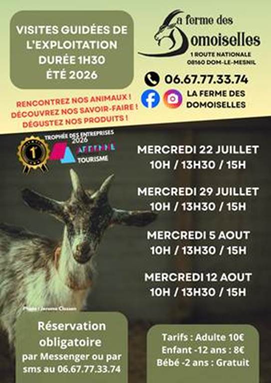 Visite guidée exploitation familiale La ferme des Domoiselles Copie Dom-le-Mesnil
