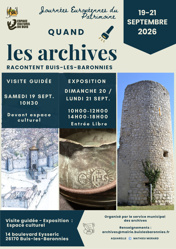 Visite guidée « La cité de Buis-les-Baronnies au fil des archives », Espace culturel, Buis-les-Baronnies