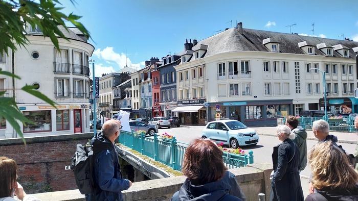 Visite guidée : le patrimoine de la Reconstruction à Pont-Audemer, Placette Saint-Ouen, Pont-Audemer