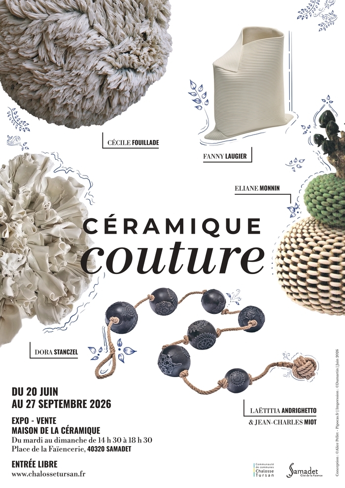 Visite libre : à la découverte de l'exposition vente "Céramique Couture" Maison de la céramique Samadet