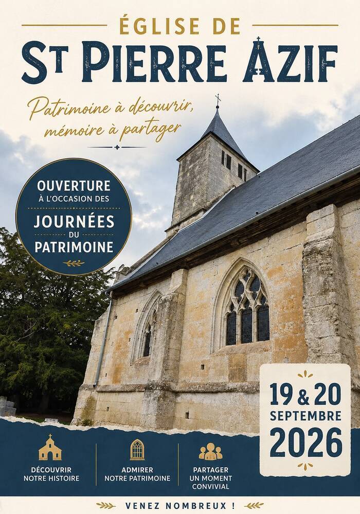 Visite libre de l’église, Église Saint-Pierre, Saint-Pierre-Azif